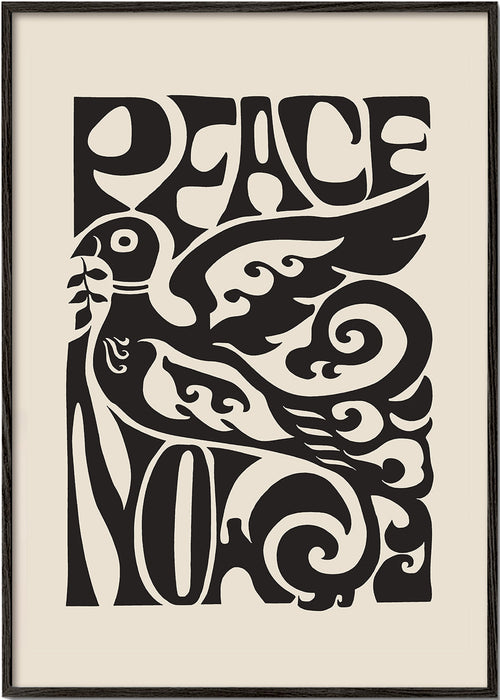 Plakat vintage Gołąb i typografia lat 70.