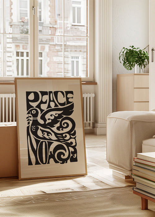 Plakat vintage Gołąb i typografia lat 70.