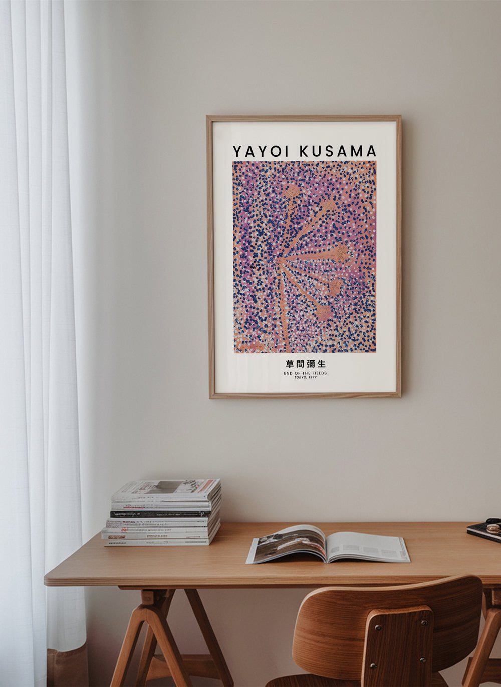Ilustracja plakatu japońskiego w kropki