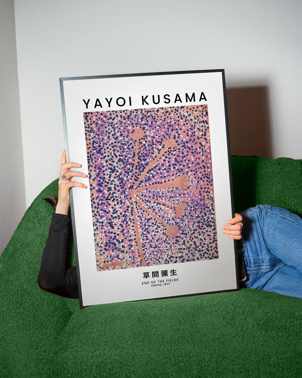 Ilustracja plakatu japońskiego w kropki