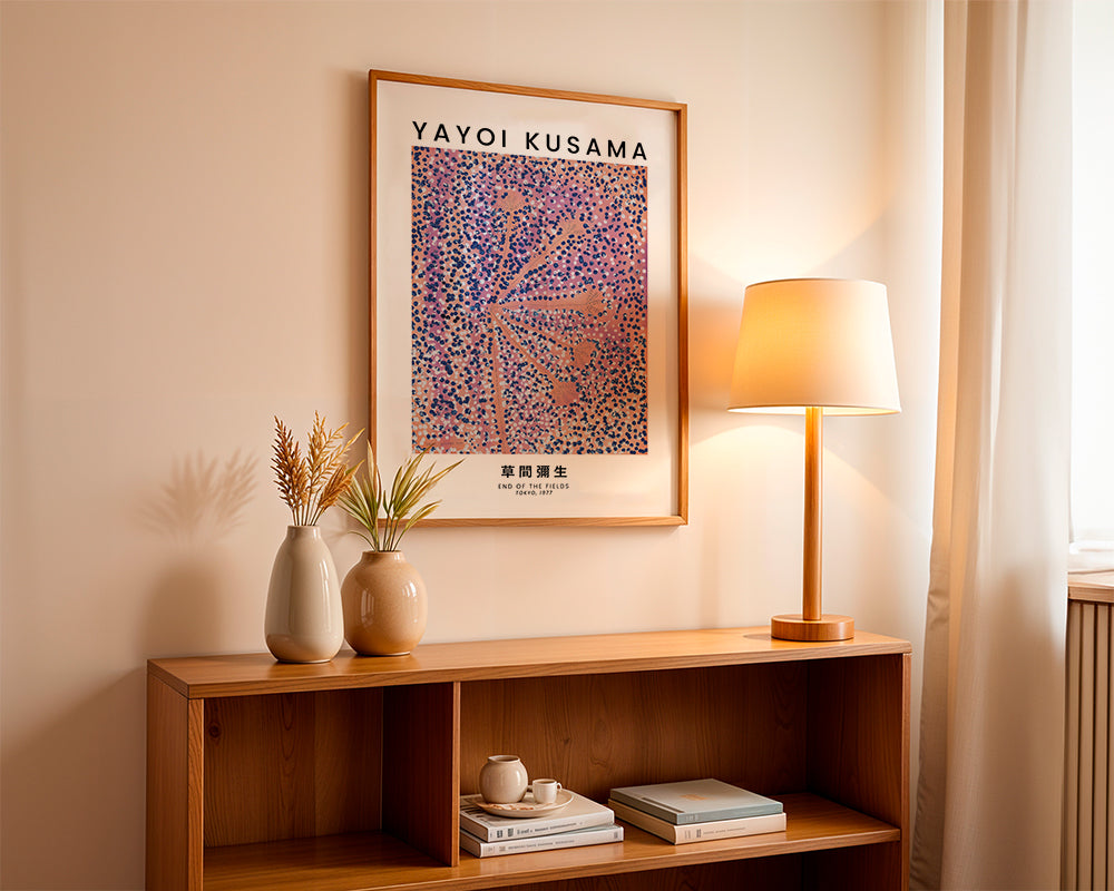 Ilustracja plakatu japońskiego w kropki