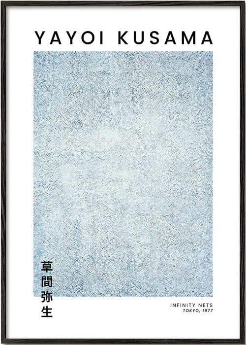 Plakat minimalistyczny z niebieską fakturą kropek