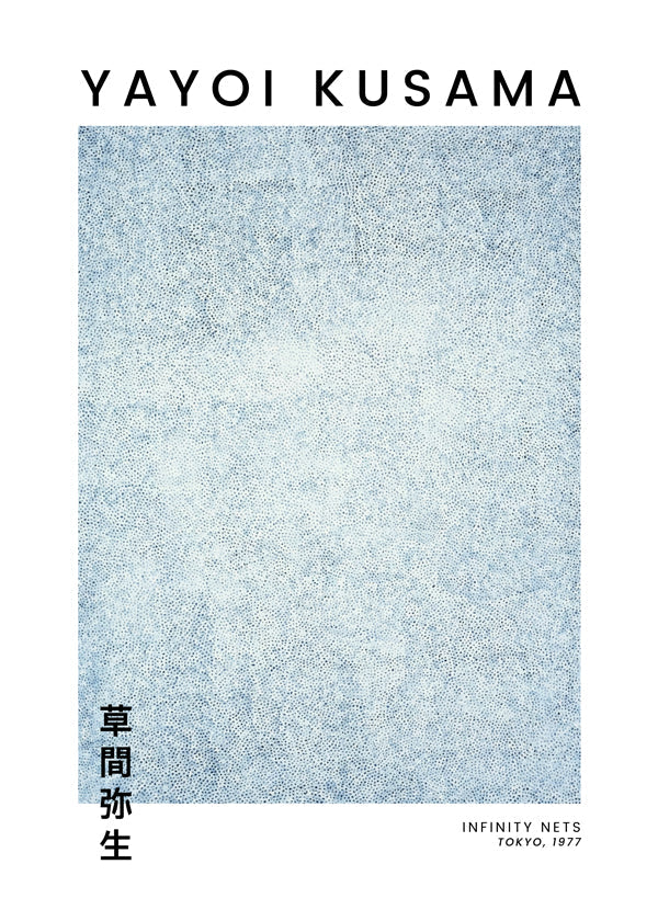 Plakat minimalistyczny z niebieską fakturą kropek