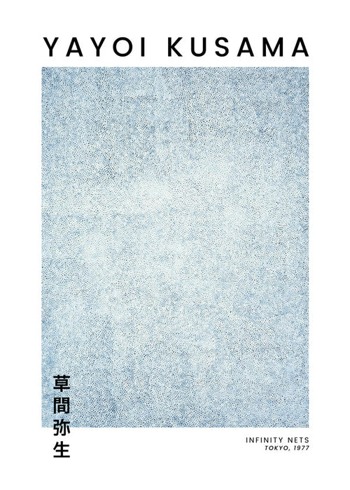 Plakat minimalistyczny z niebieską fakturą kropek
