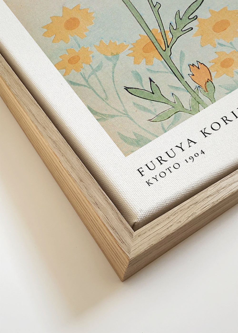 Plakat botaniczny z japońskimi żółtymi kwiatami