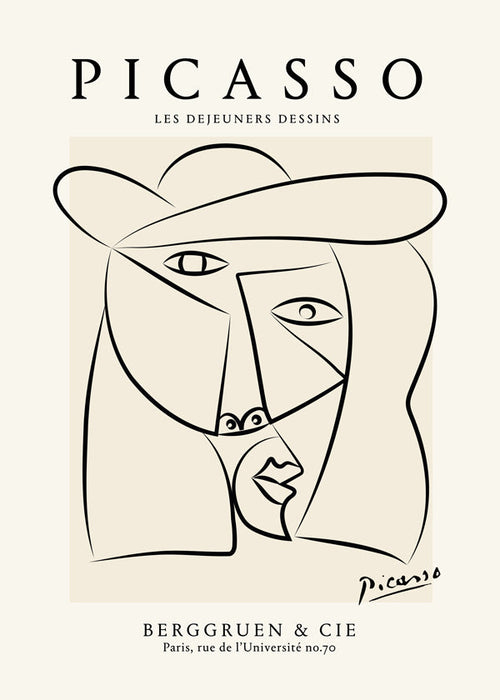 Ilustracja twarzy w linii autorstwa Picasso