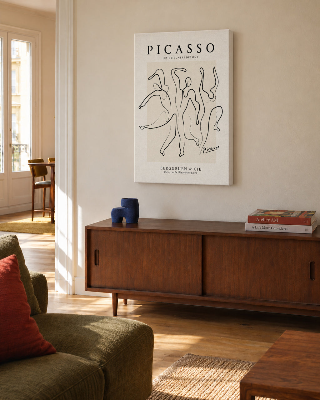Pablo Picasso The Three Dancers Sktech poster - Unframed canvas in an interior