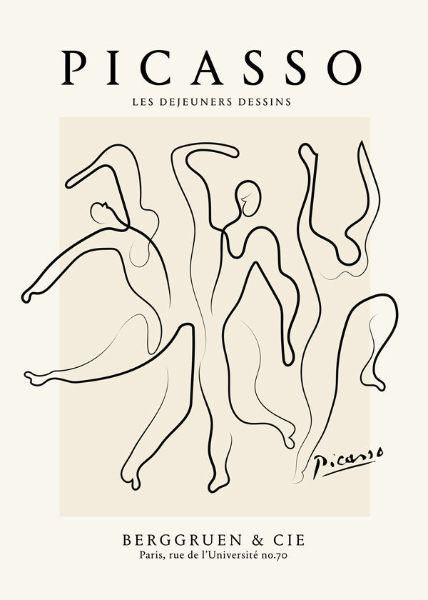 Ilustracja ciągłą linią w stylu Picasso