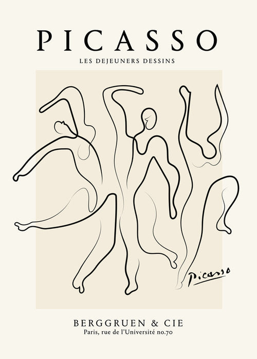 Ilustracja ciągłą linią w stylu Picasso
