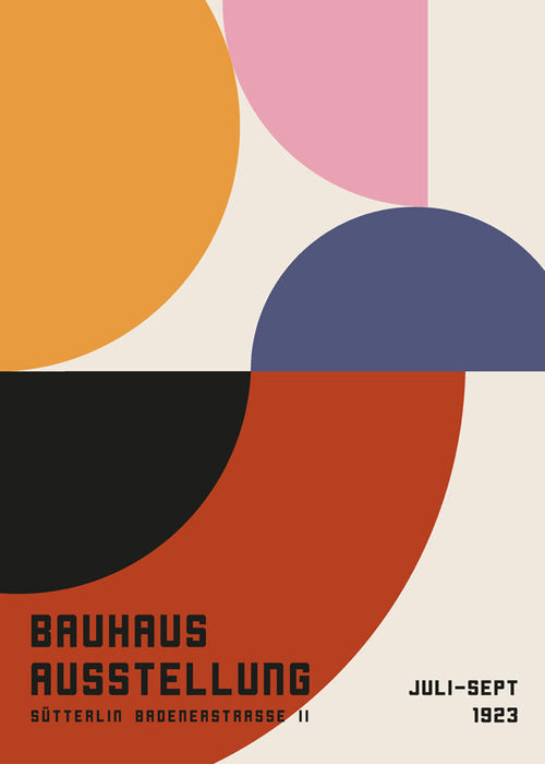 Vintage plakat Bauhaus z geometrycznymi formami