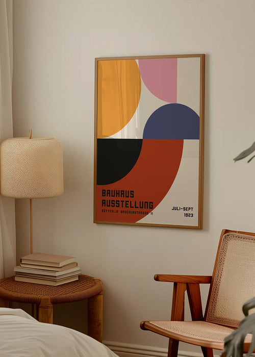 Vintage plakat Bauhaus z geometrycznymi formami