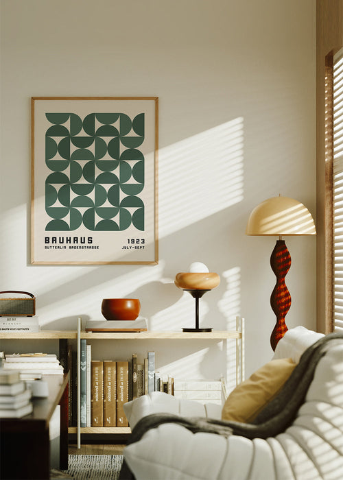 Geometryczny plakat Bauhaus zielony