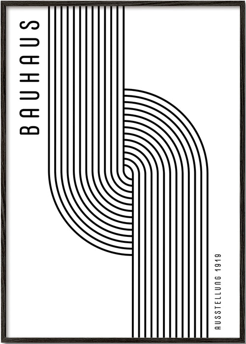 Plakat vintage Bauhaus zakrzywione linie