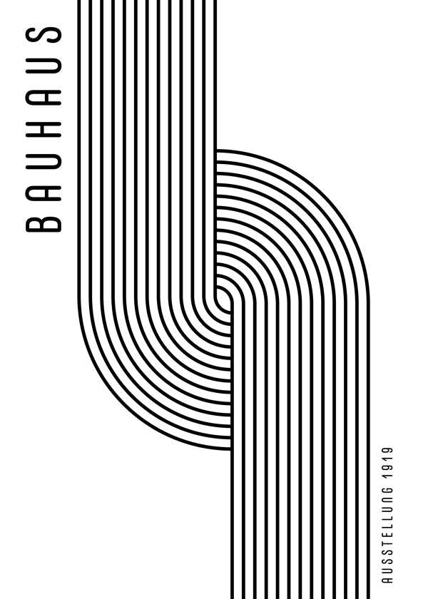 Plakat vintage Bauhaus zakrzywione linie