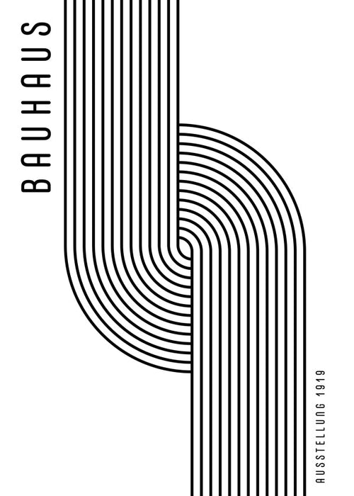 Plakat vintage Bauhaus zakrzywione linie