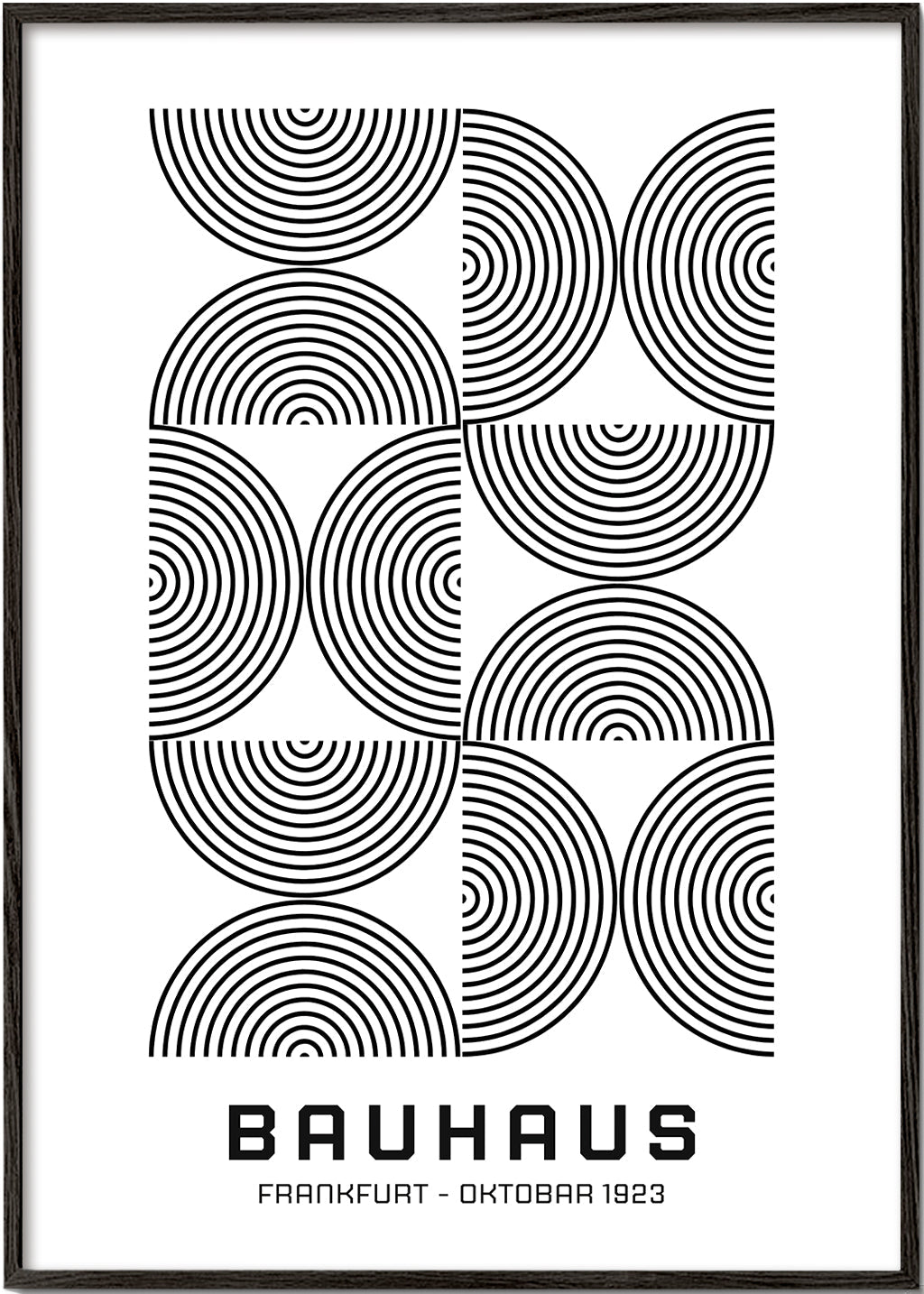 Plakat geometryczny Bauhaus koła koncentryczne