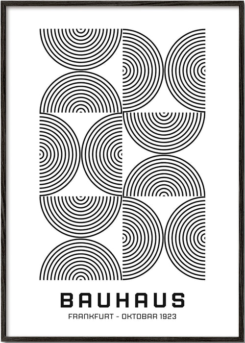 Plakat geometryczny Bauhaus koła koncentryczne