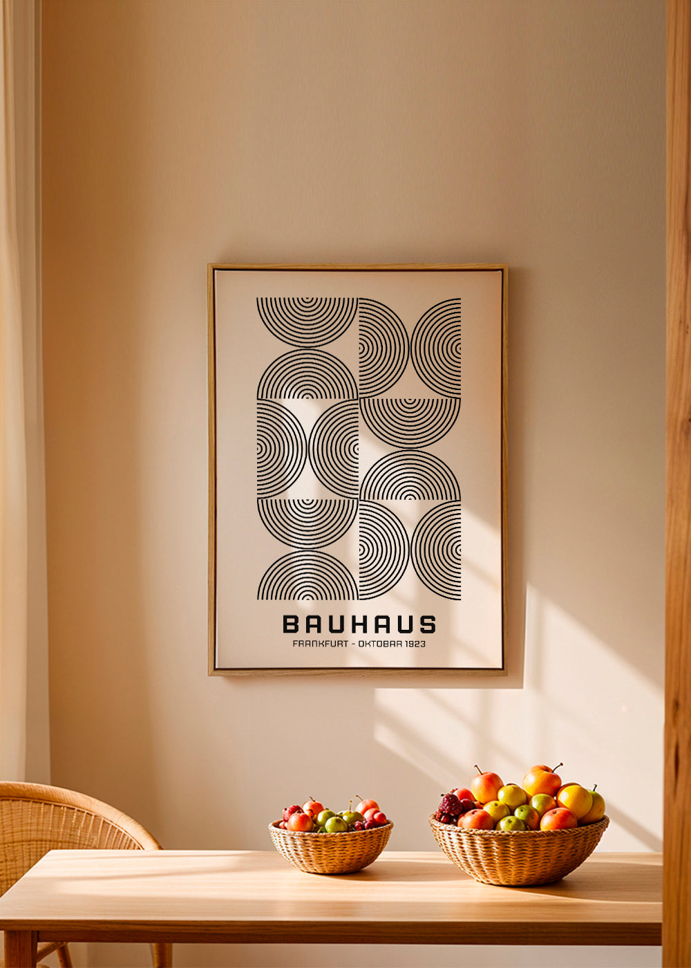 Plakat geometryczny Bauhaus koła koncentryczne