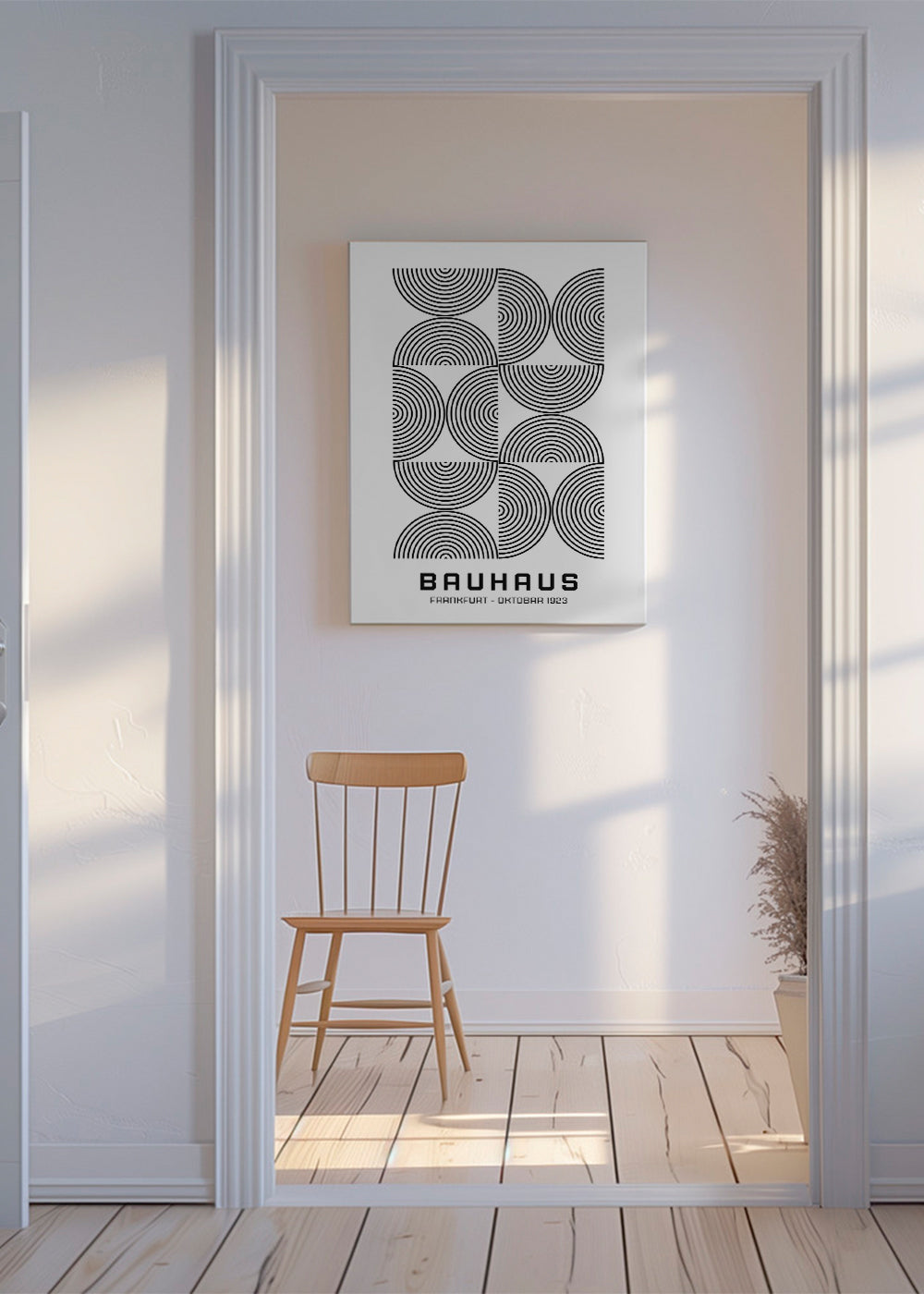 Plakat geometryczny Bauhaus koła koncentryczne