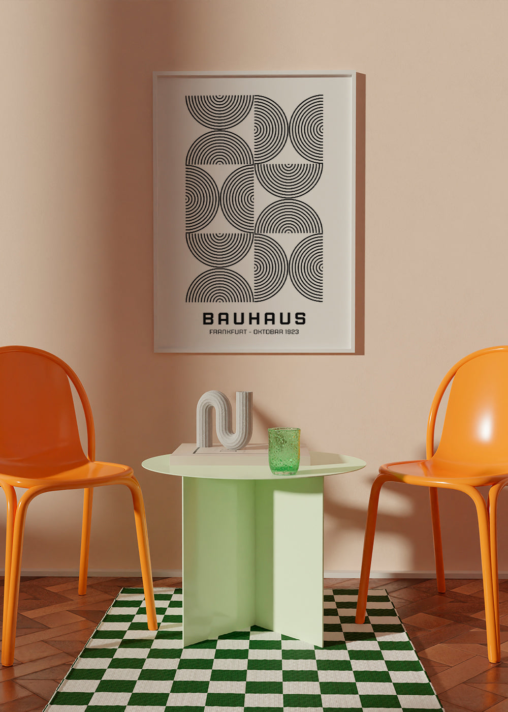 Plakat geometryczny Bauhaus koła koncentryczne