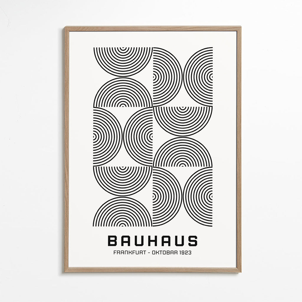 Plakat geometryczny Bauhaus koła koncentryczne