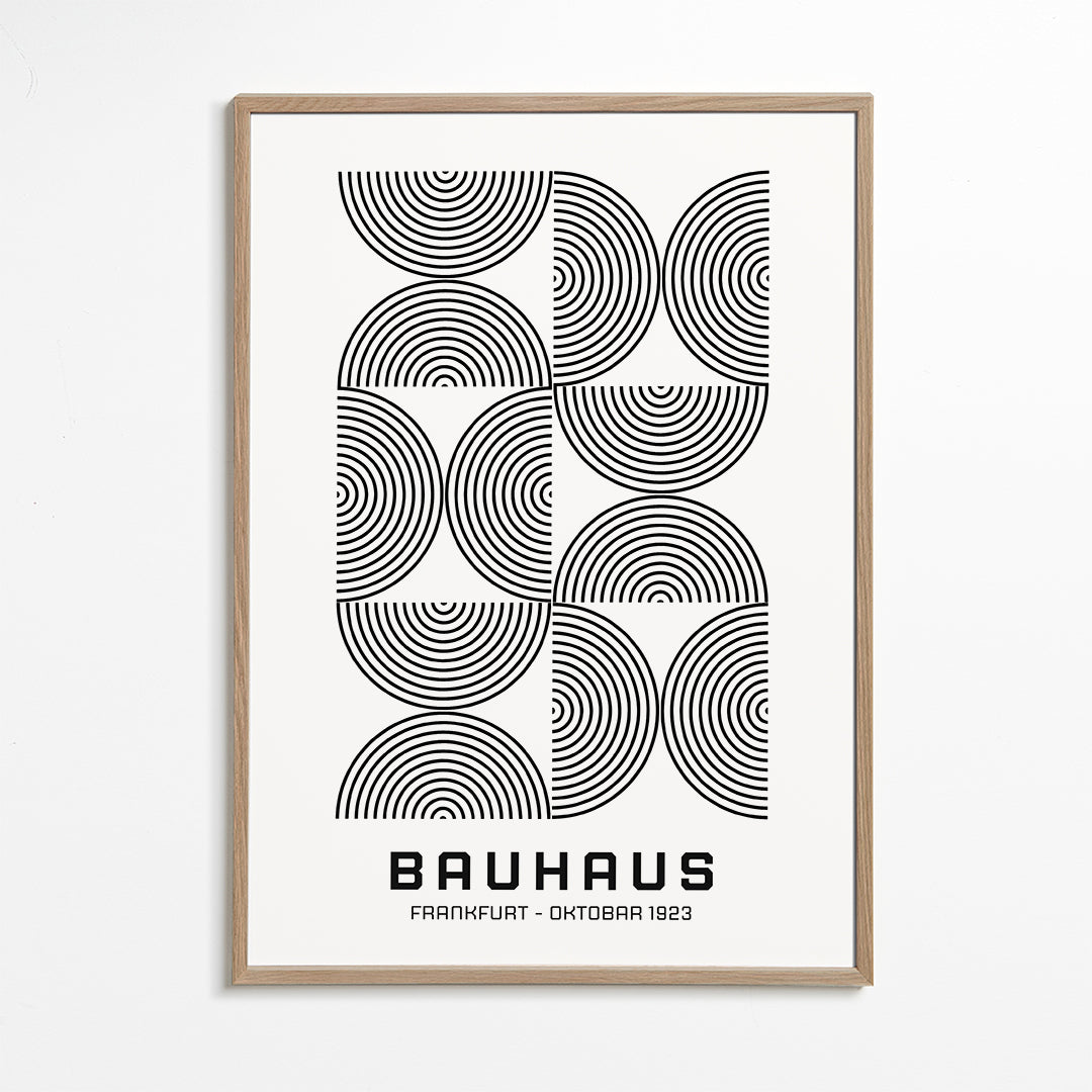 Plakat geometryczny Bauhaus koła koncentryczne