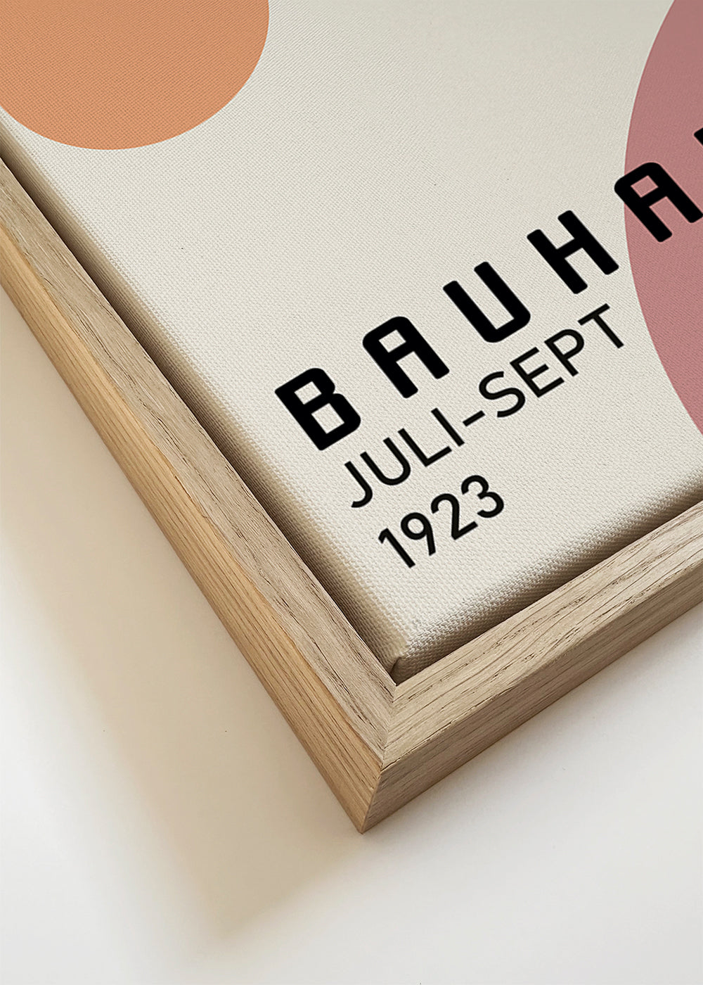Plakat geometryczny Bauhaus róż i musztarda