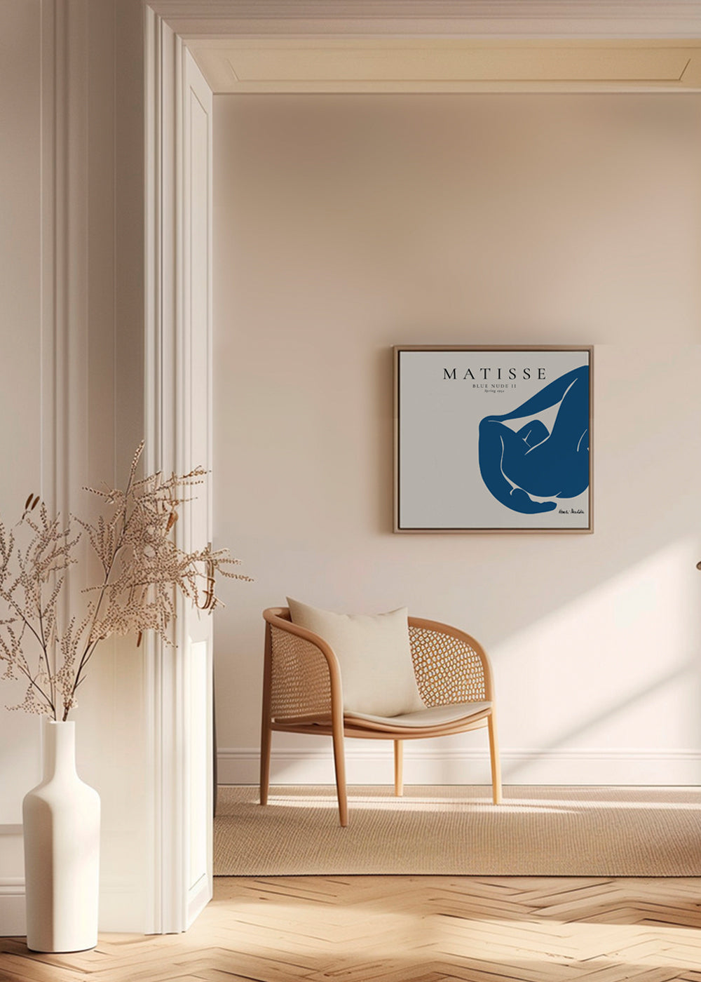 Ilustracja Blue Nude II z minimalistyczną postacią