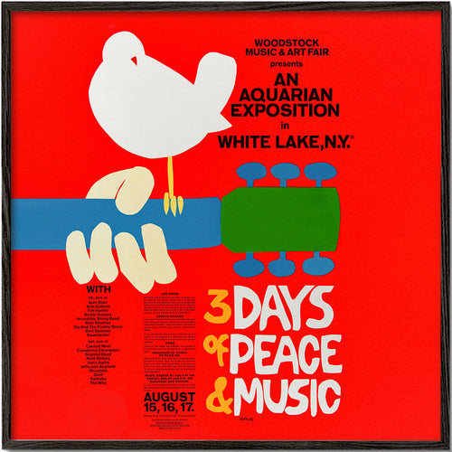Plakat vintage Woodstock 1969 wyrazista grafika
