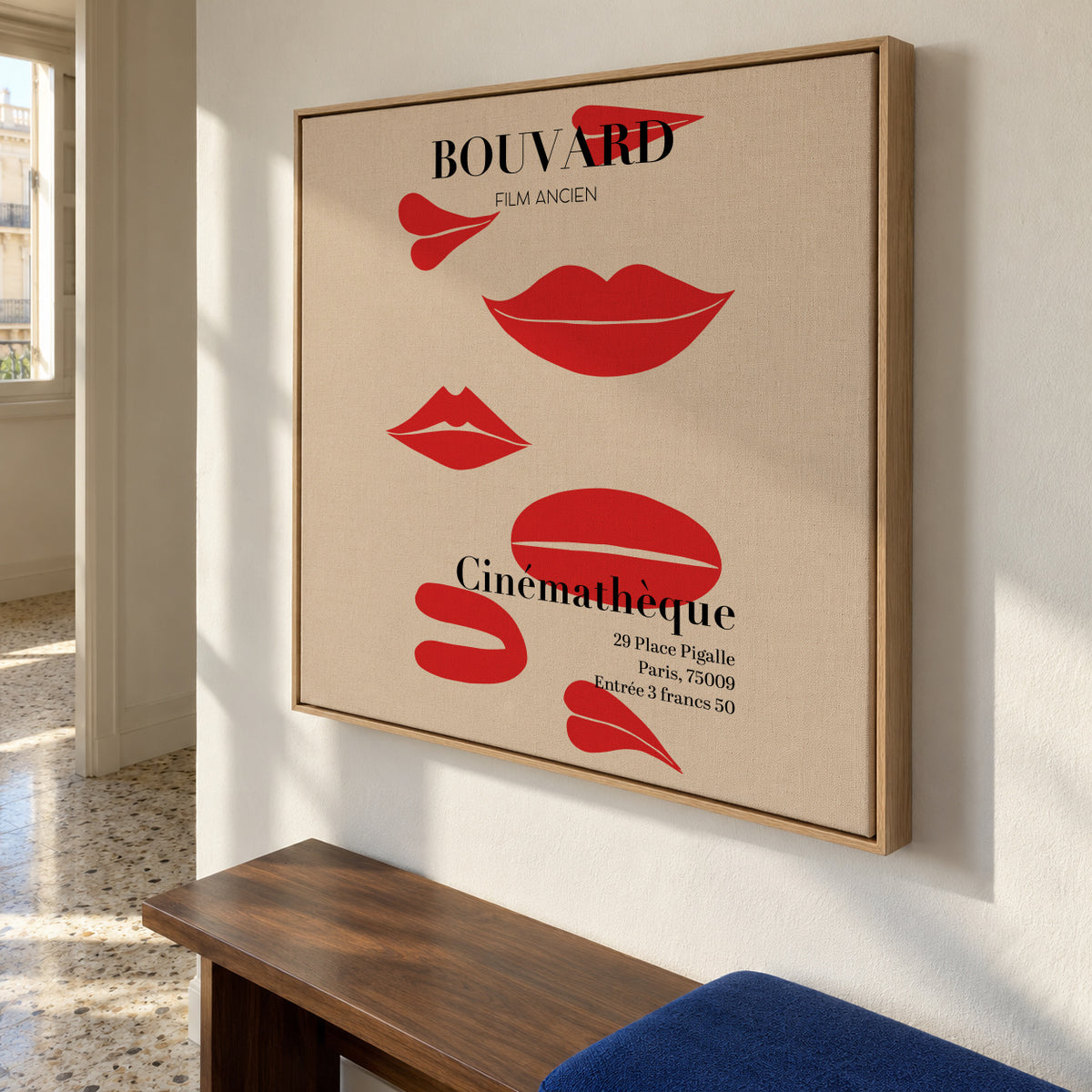 Bouvard Cinémathéque 1969 Film Poster - Square - Framed canvas in an interior