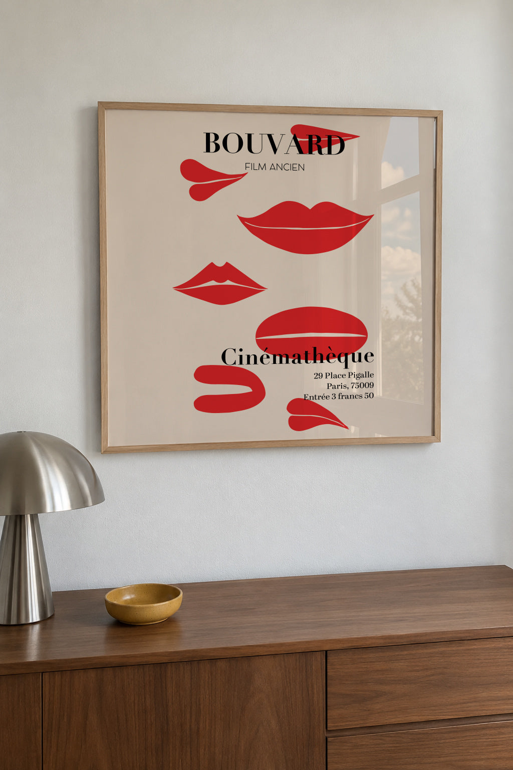 Bouvard Cinémathéque 1969 Film Poster - Square - Framed poster in an interior
