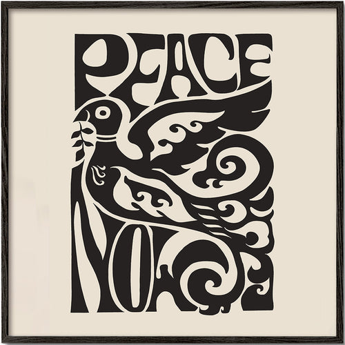 Plakat vintage z typograficzną gołębicą 'Peace Now'