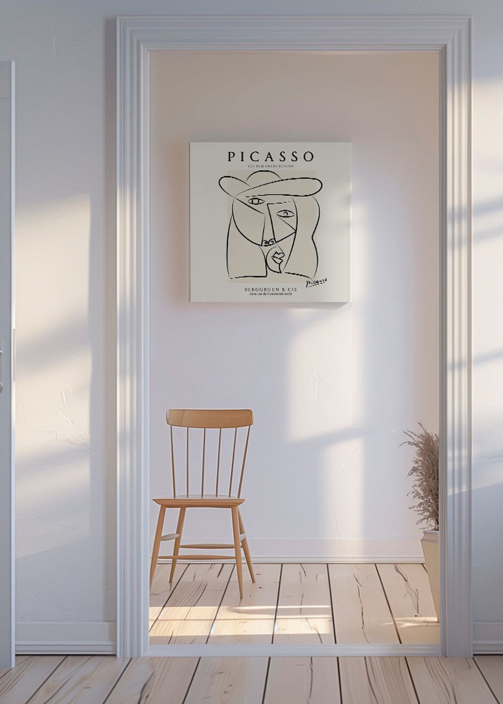 Ilustracja portretowa liniowa w stylu Picassa