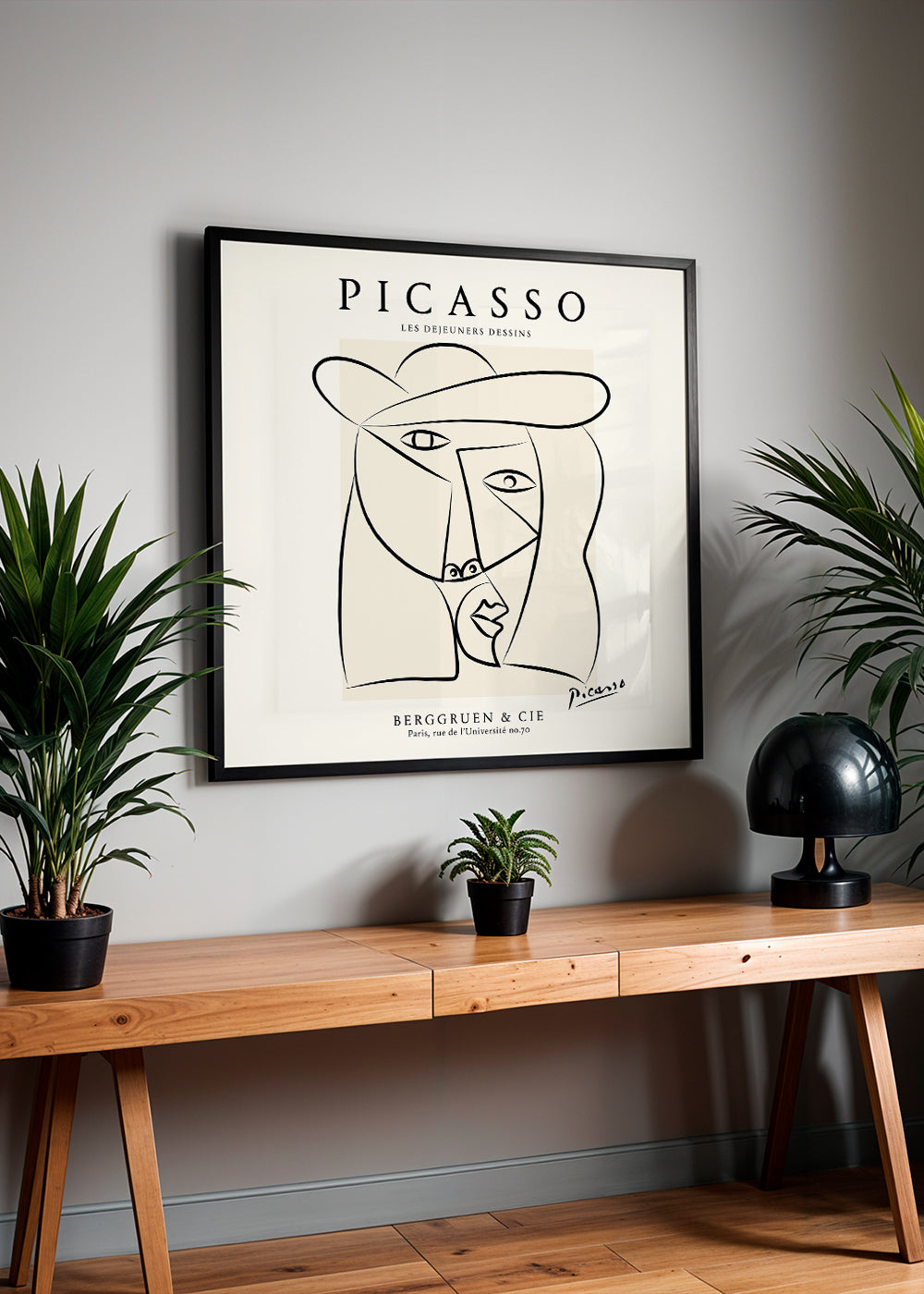 Ilustracja portretowa liniowa w stylu Picassa