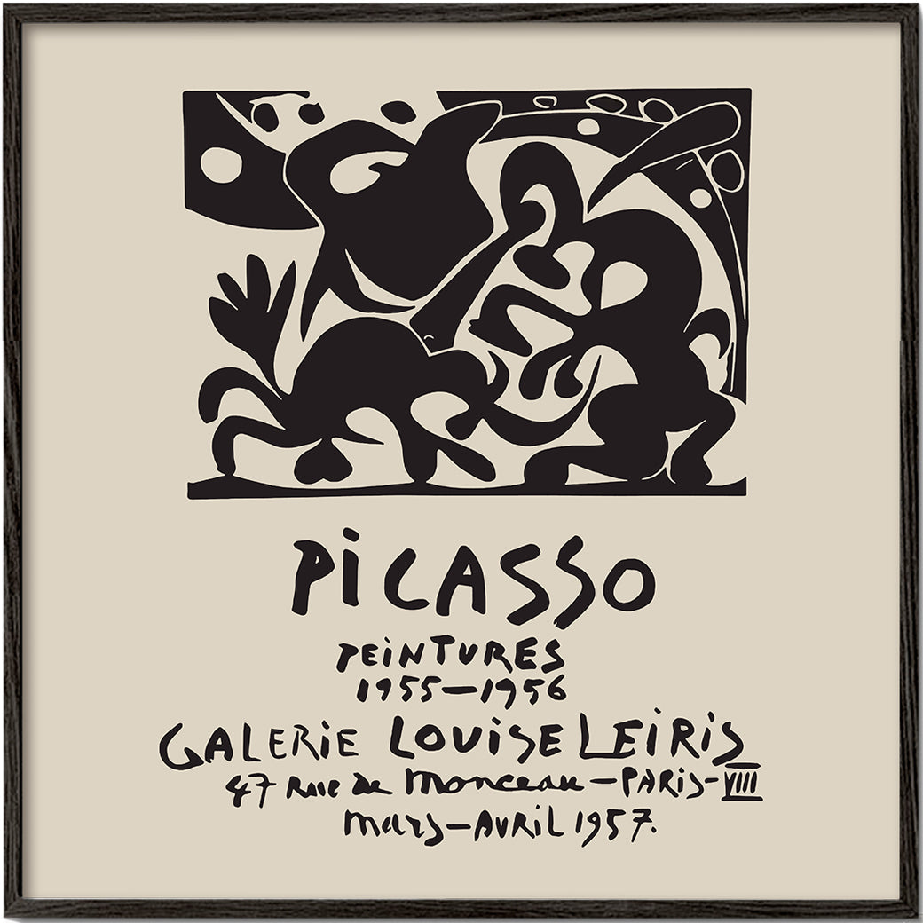 Vintage plakat Picasso czarny i beżowy