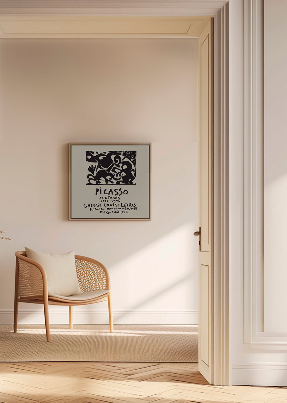 Vintage plakat Picasso czarny i beżowy