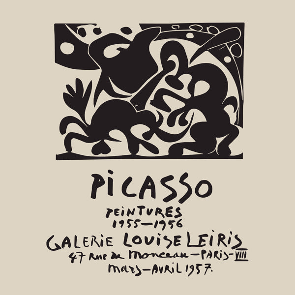 Vintage plakat Picasso czarny i beżowy
