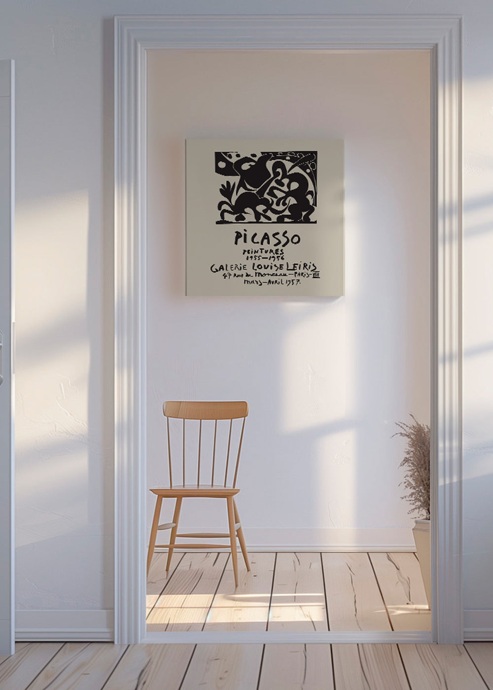 Vintage plakat Picasso czarny i beżowy