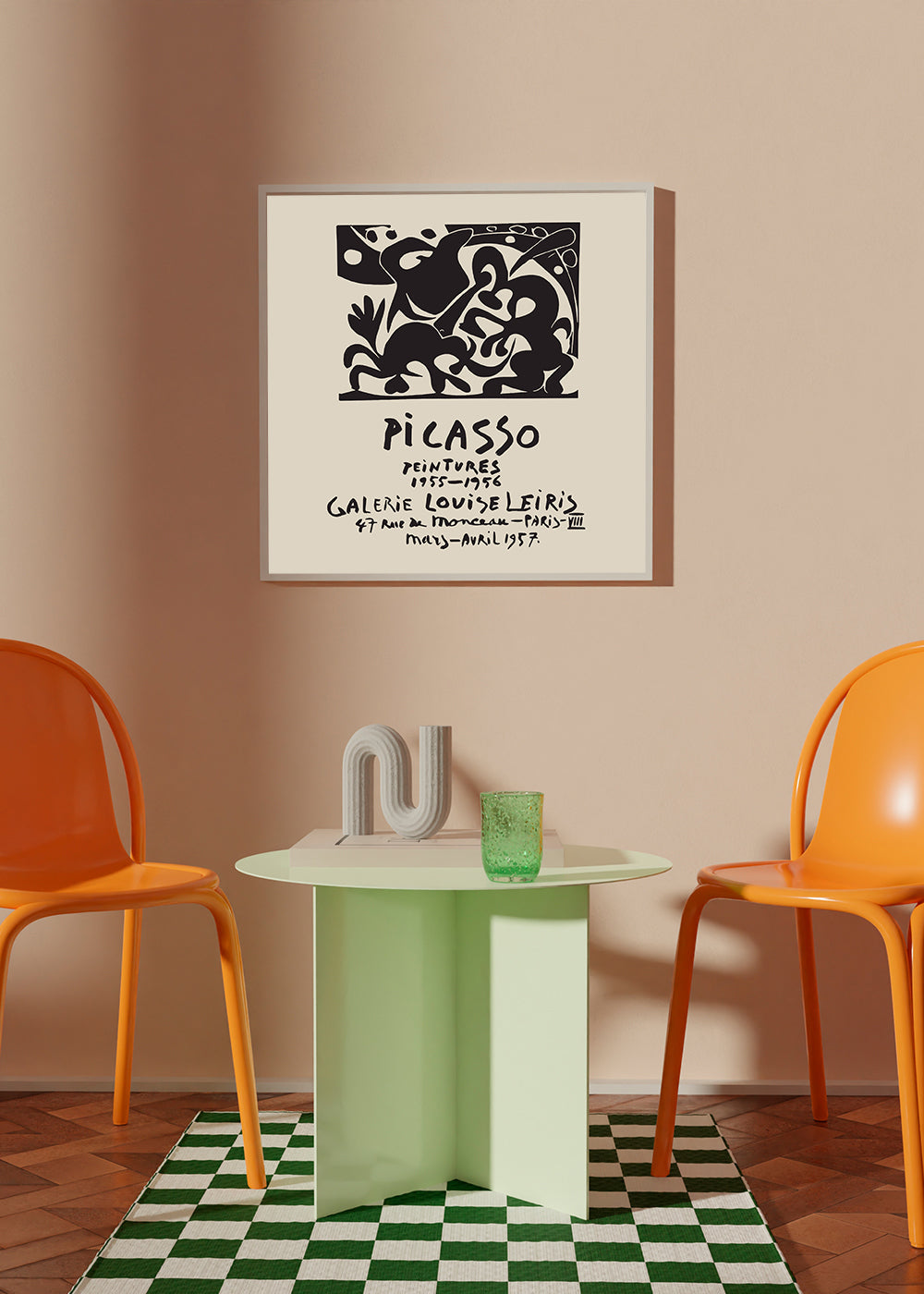 Vintage plakat Picasso czarny i beżowy