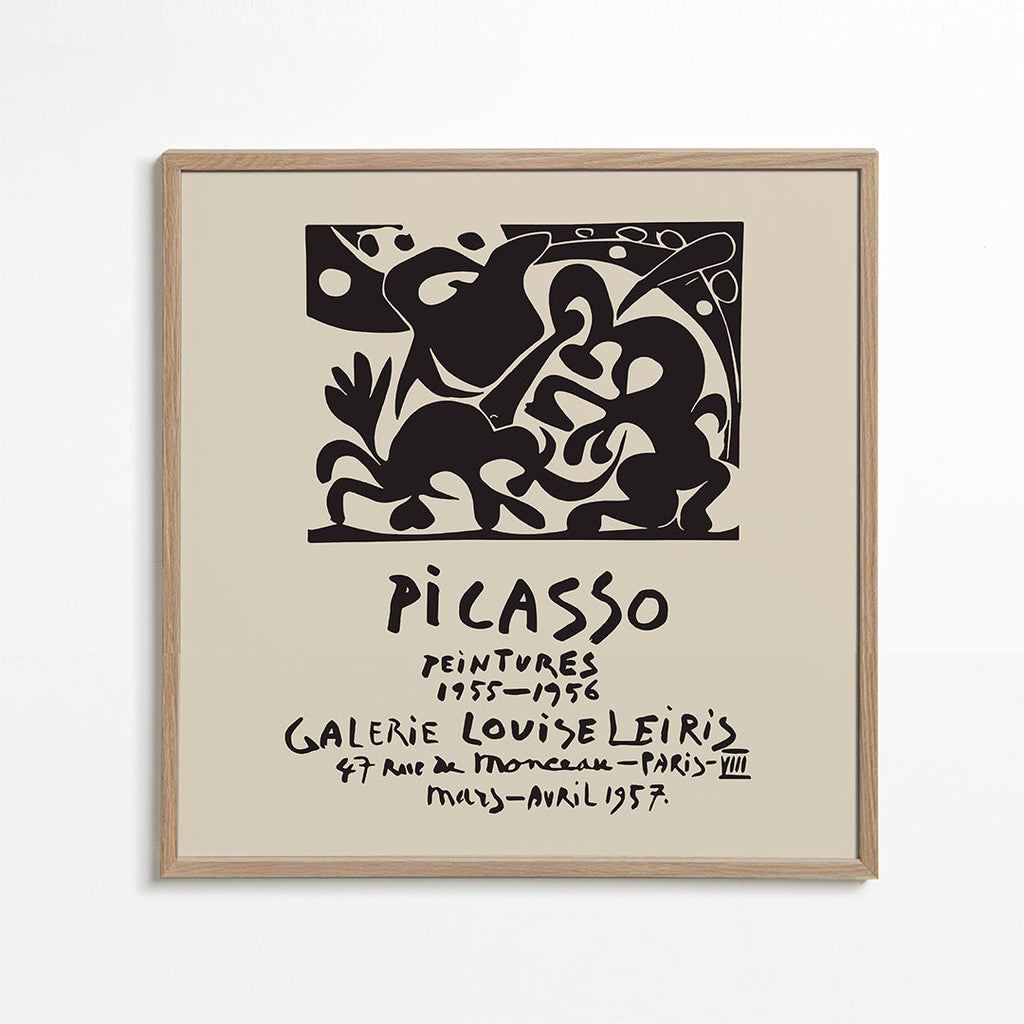 Vintage plakat Picasso czarny i beżowy