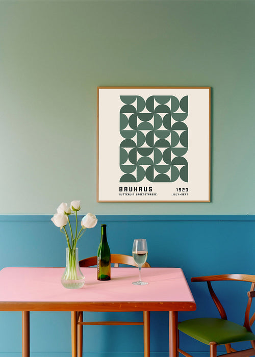 Plakat geometryczny Bauhaus zielony 1923