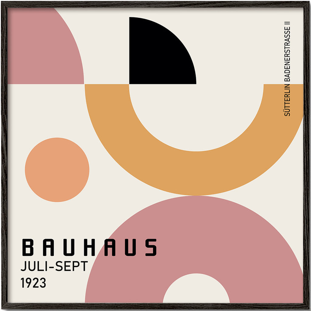 Plakat geometryczny Bauhaus z formami kołowymi