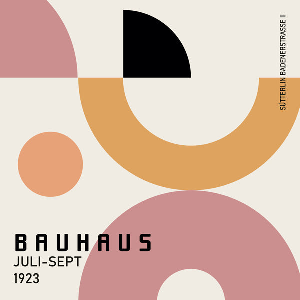 Plakat geometryczny Bauhaus z formami kołowymi