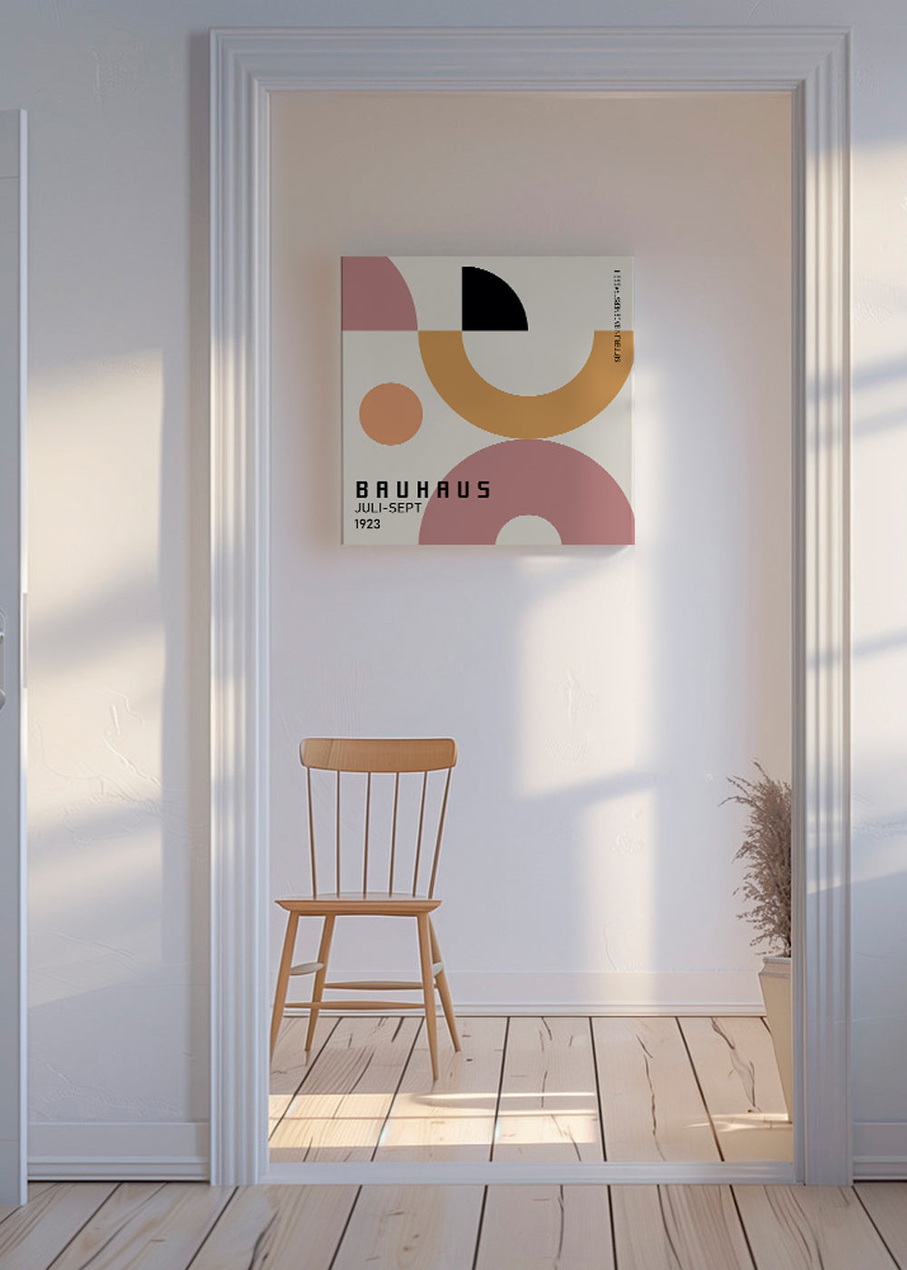 Plakat geometryczny Bauhaus z formami kołowymi