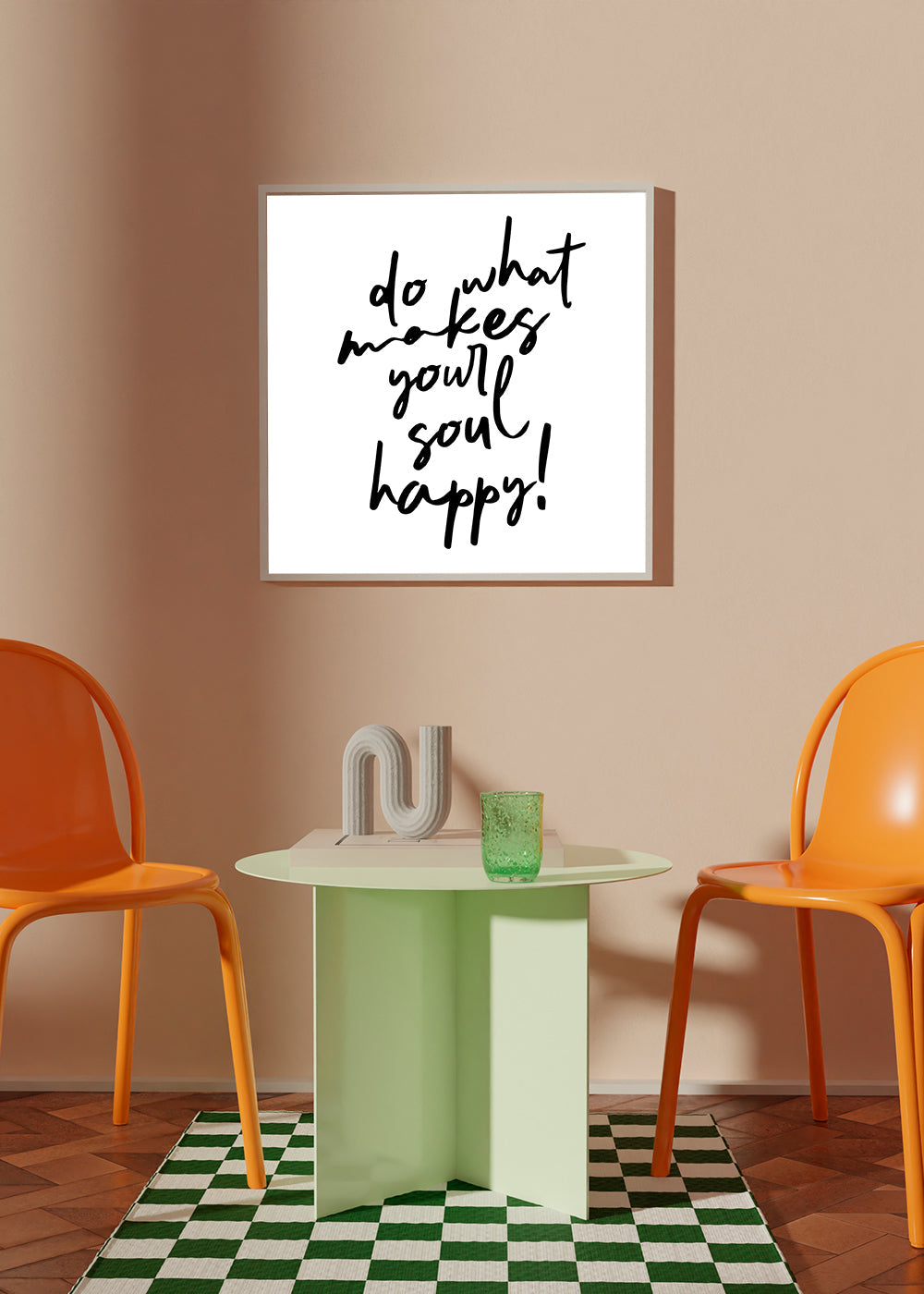 Plakat minimalistyczny z odręcznym cytatem