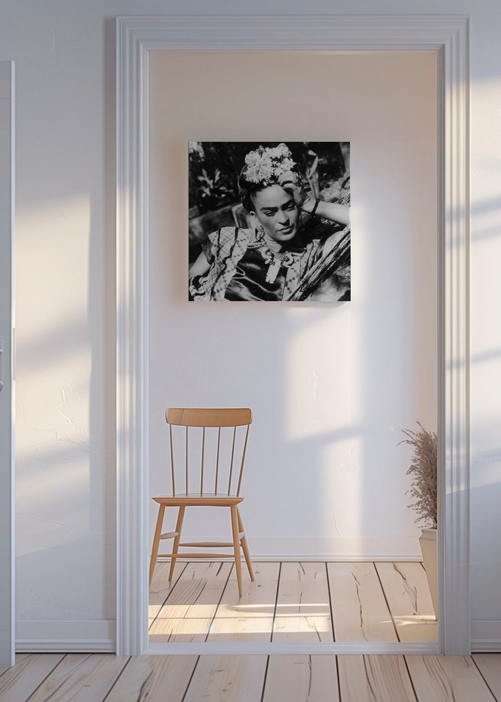 Wintage fotografia portretowa z kwiatami