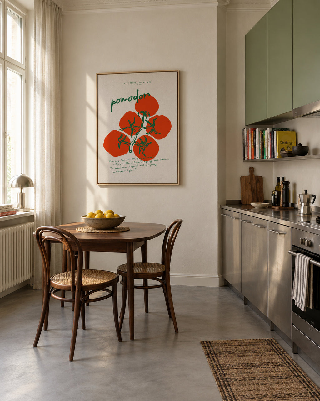 Life Simple simple pleasures - Pomodoro - Framed canvas in an interior