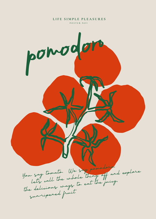 Sztuka do kuchni Pomodoro ilustrowane pomidory