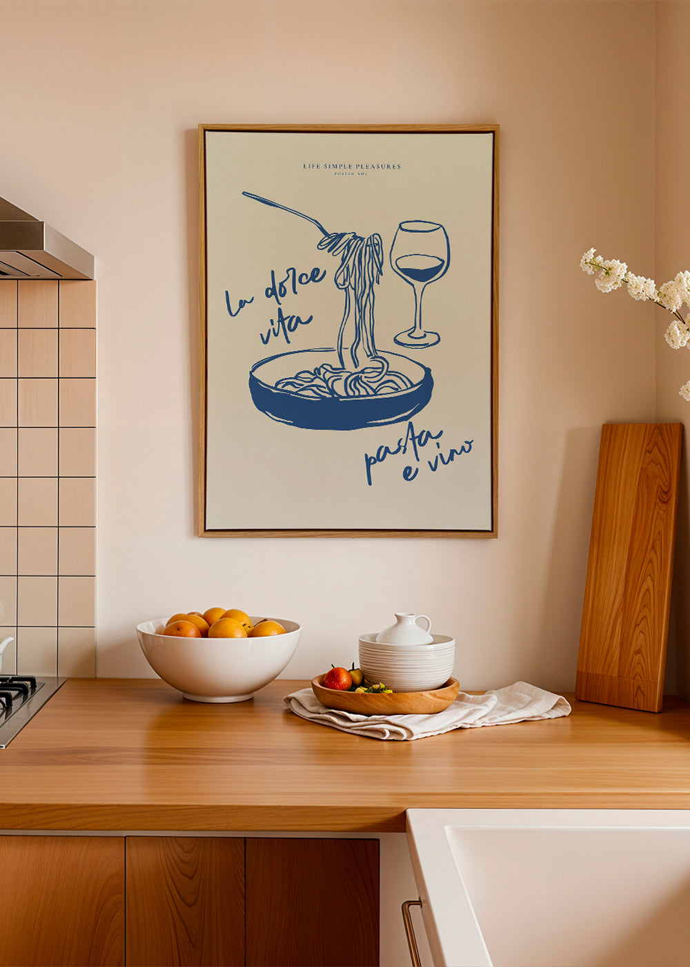 Cuadro de cocina La Dolce Vita makaron i wino