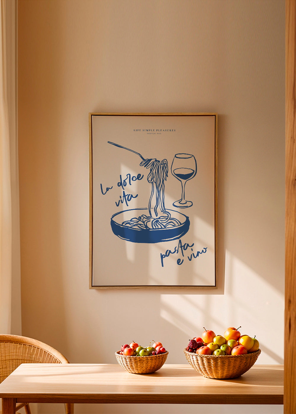 Cuadro de cocina La Dolce Vita makaron i wino
